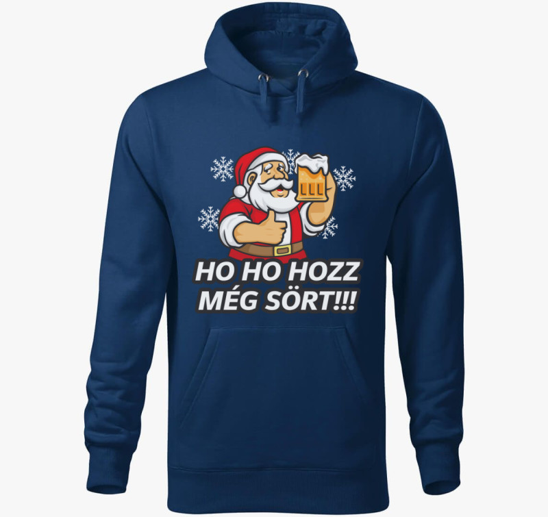 Ho ho hozz még sört kapucnis pulóver — Éjkék