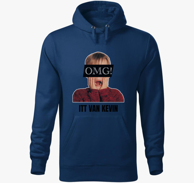 OMG itt van Kevin kapucnis pulóver — Éjkék