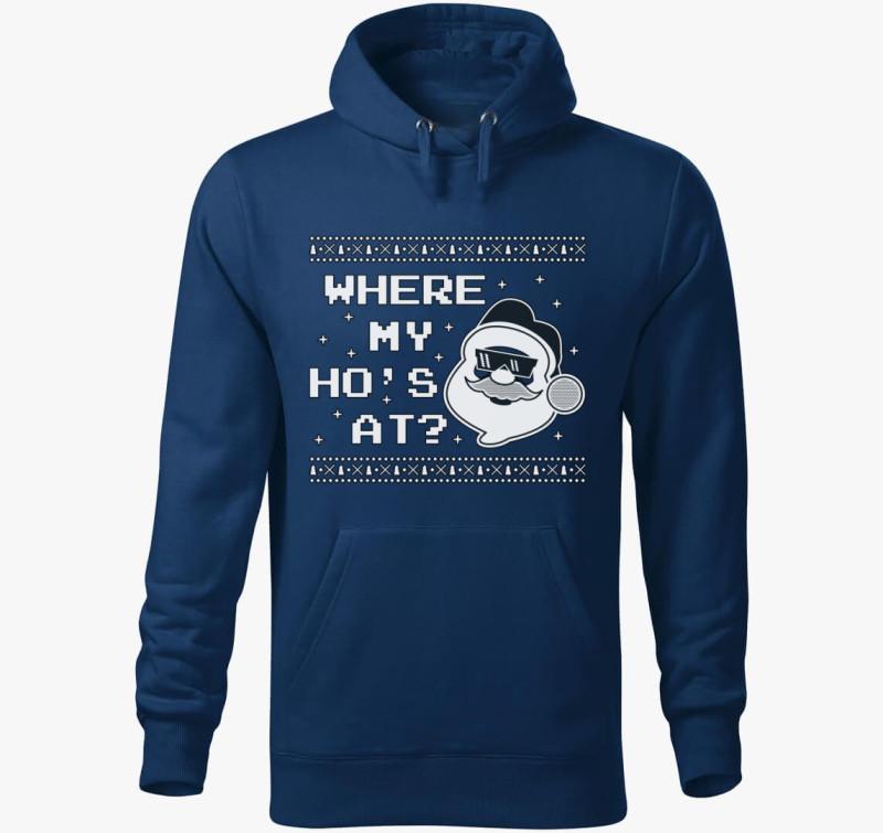 Where my hos at kapucnis pulóver — Éjkék