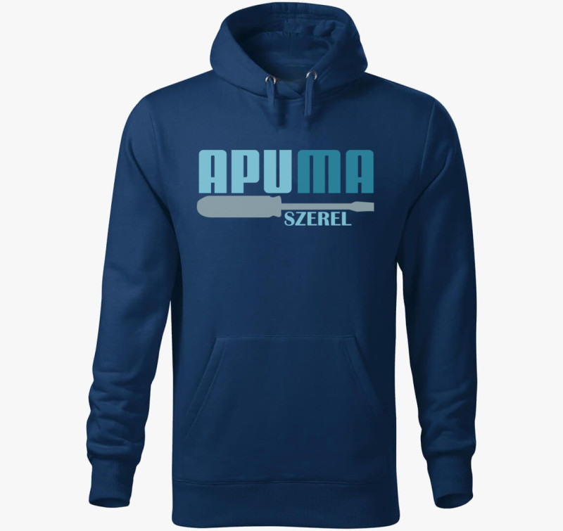 Apu ma szerel kapucnis pulóver — Éjkék