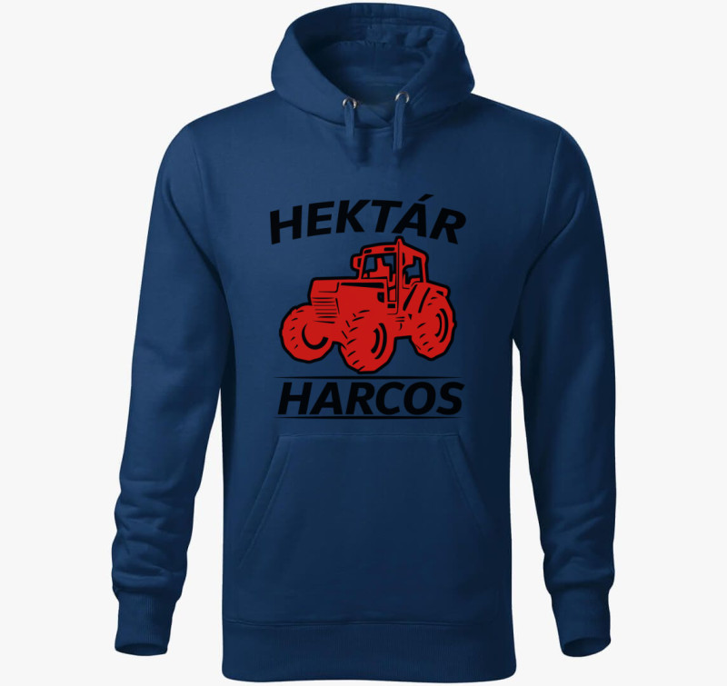 Hektár harcos traktoros kapucnis pulóver — Éjkék