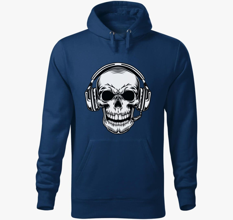 Skull koponya 3 kapucnis pulóver — Éjkék