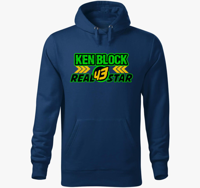 Ken Block real star kapucnis pulóver — Éjkék