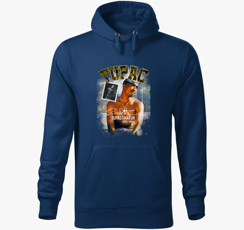Tupac 2.0 kapucnis pulóver — Éjkék