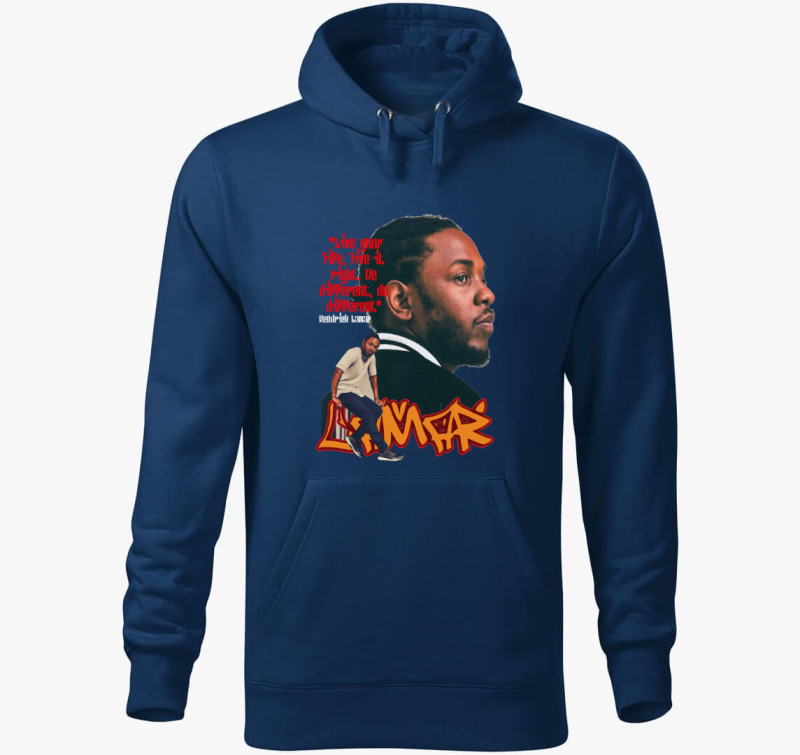 Kendrick Lamar kapucnis pulóver — Éjkék