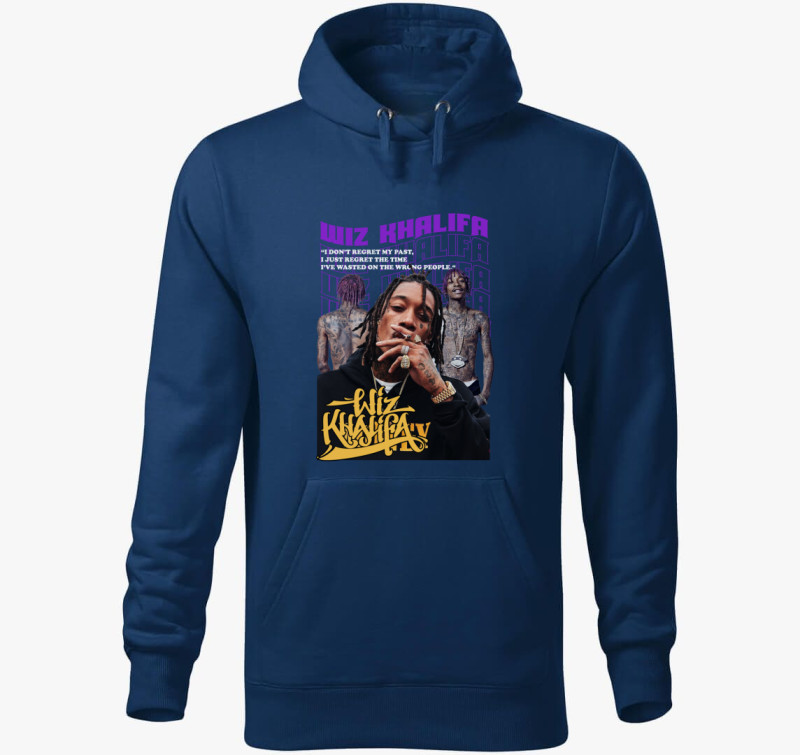 Wiz Khalifa portré kapucnis pulóver — Éjkék