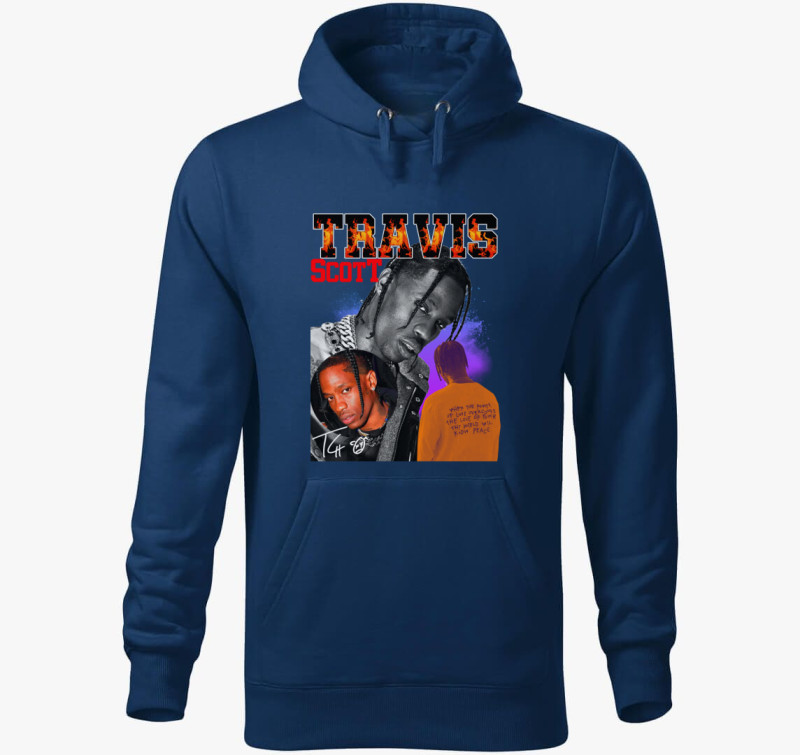 Travis Scott 3 kapucnis pulóver — Éjkék