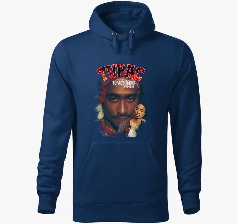 Tupac Shakur 2.0 kapucnis pulóver — Éjkék
