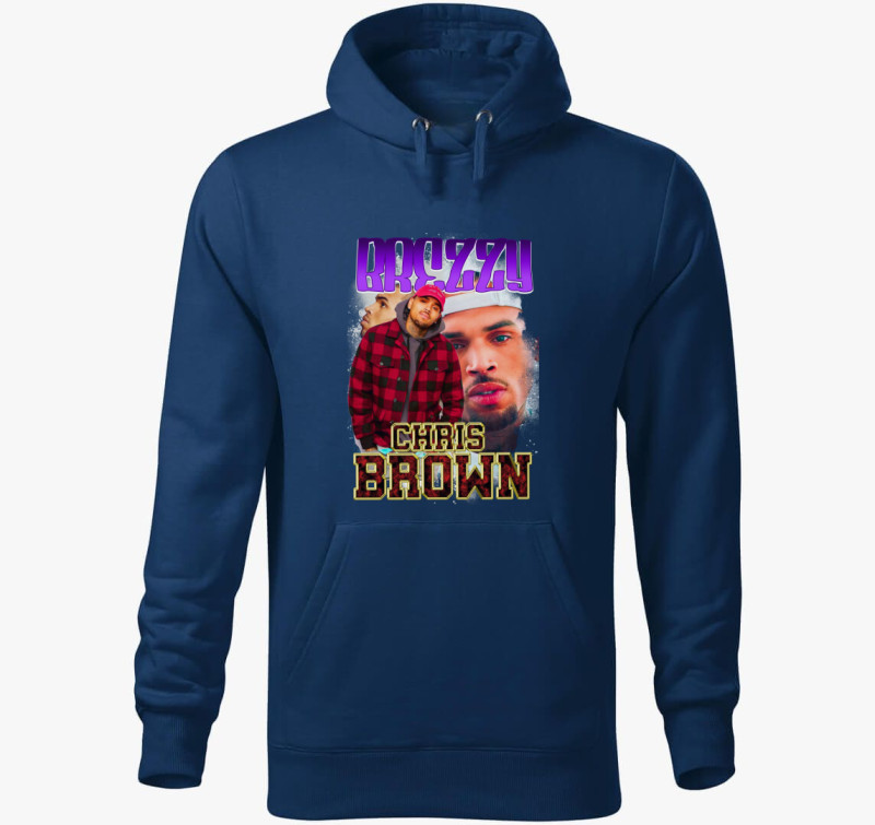 Chris Brown 2.0 kapucnis pulóver — Éjkék