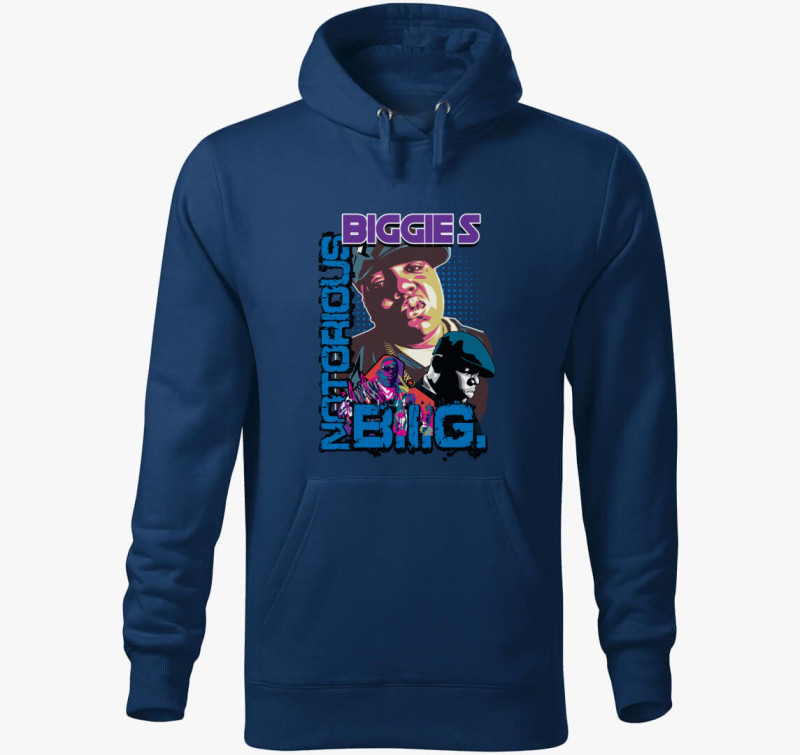 Notorious B.I.G rapper kapucnis pulóver — Éjkék