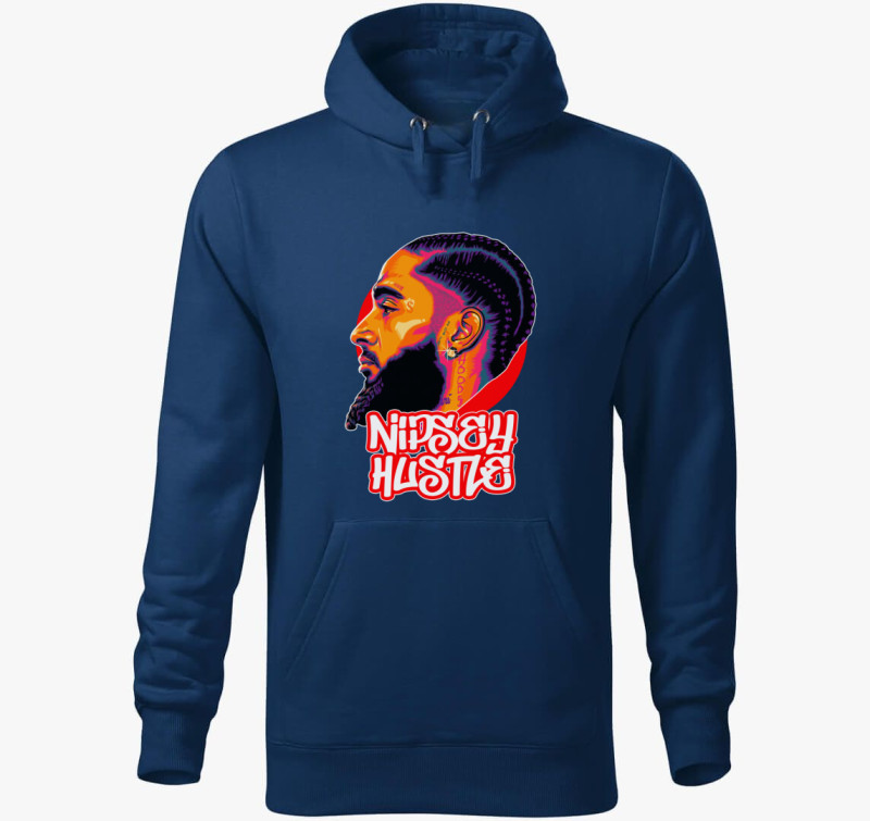 Nipsey Hussle portré kapucnis pulóver — Éjkék