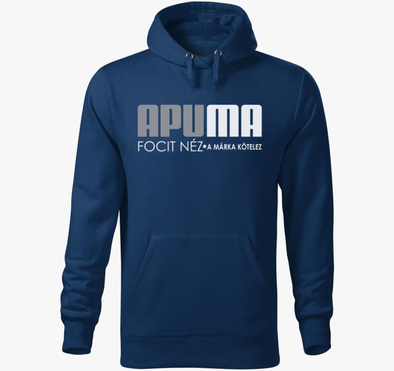 Apuma focis márkás kapucnis pulóver — Éjkék