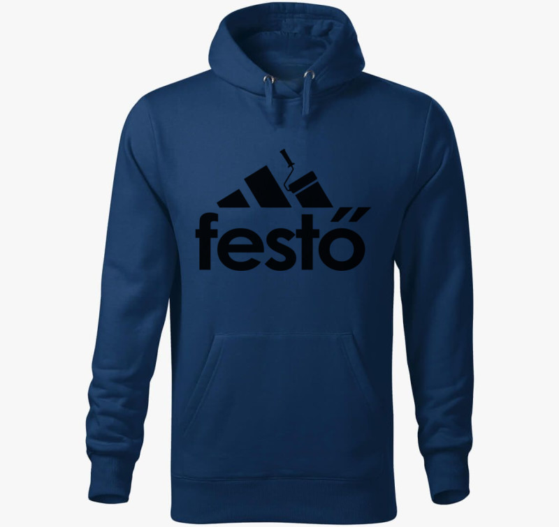 Festő márkás kapucnis pulóver — Éjkék