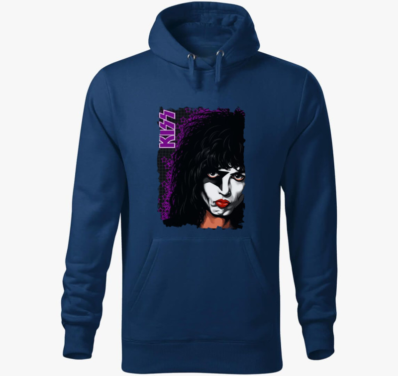 Kiss -  Paul Stanley kapucnis pulóver — Éjkék