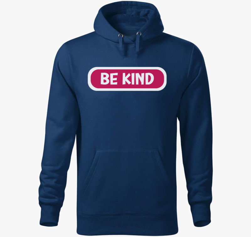 Be kind pink kapucnis pulóver — Éjkék
