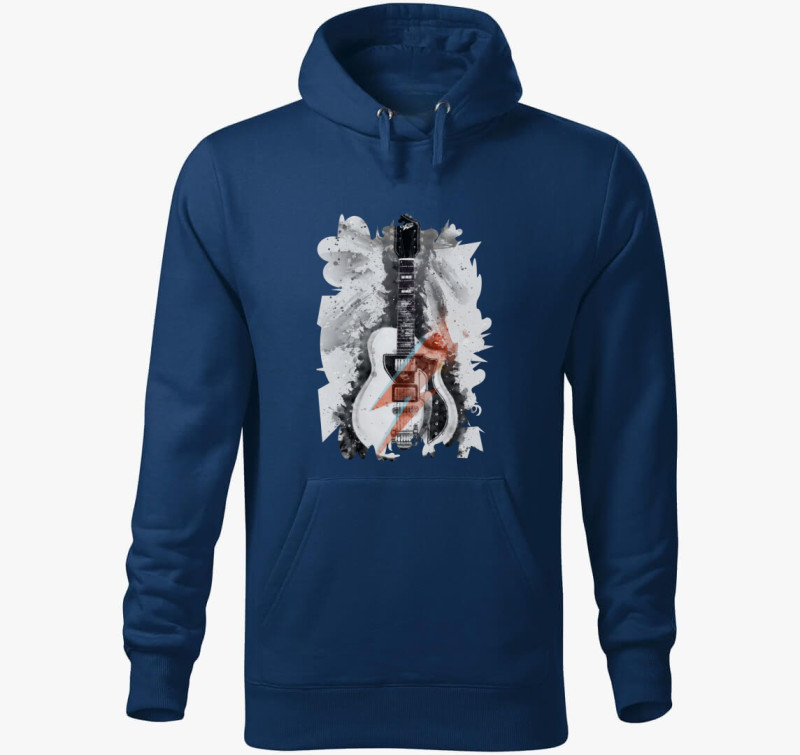 David Bowie gitár kapucnis pulóver — Éjkék