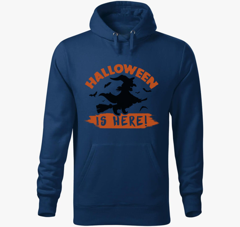 Halloween is here kapucnis pulóver — Éjkék