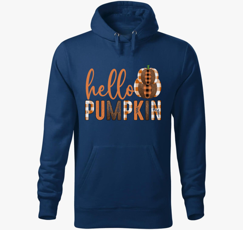 Hello pumpkin kapucnis pulóver — Éjkék