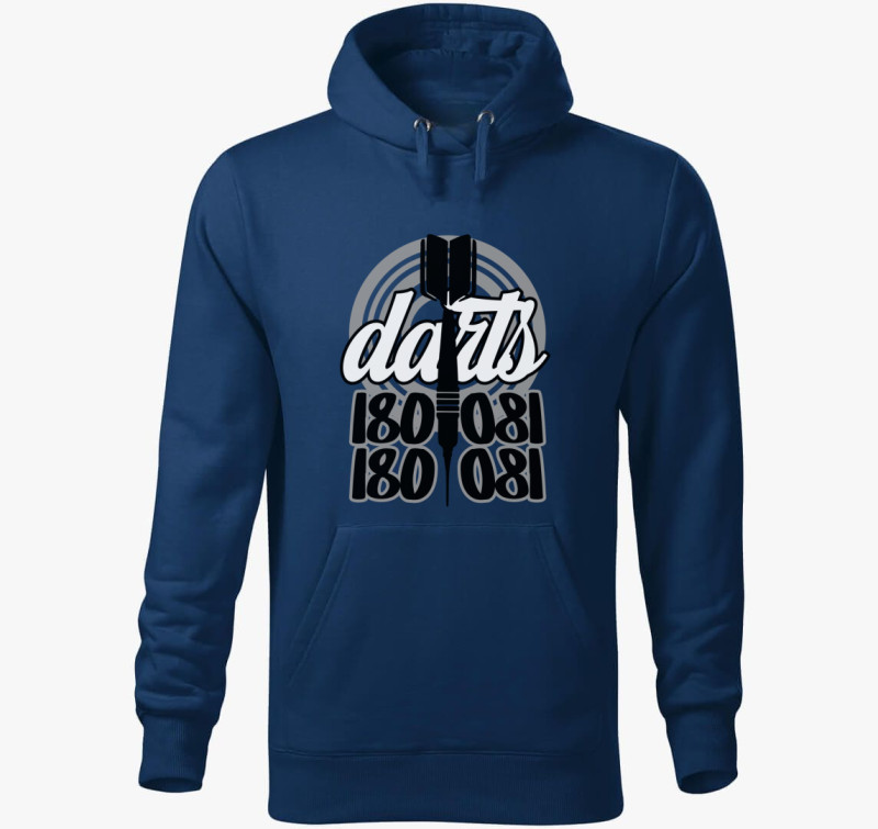 Darts 180as kapucnis pulóver — Éjkék