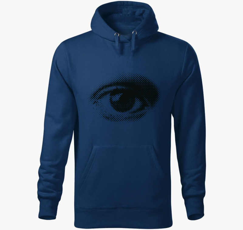 Dotted eye kapucnis pulóver — Éjkék