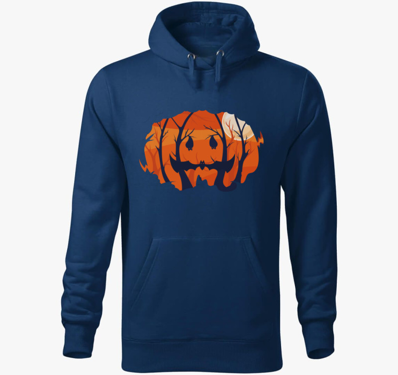 Halloween forest kapucnis pulóver — Éjkék