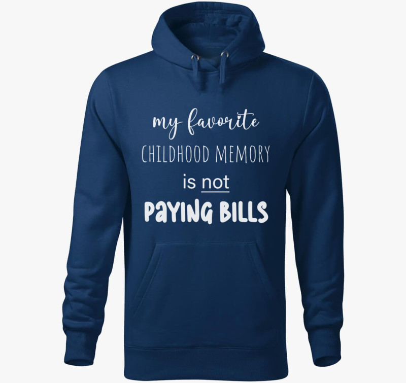 Paying bills kapucnis pulóver — Éjkék