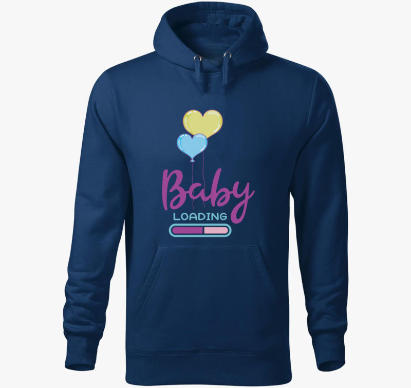 Baby loading lila kapucnis pulóver — Éjkék
