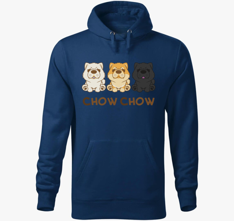 Chow Chow kapucnis pulóver — Éjkék