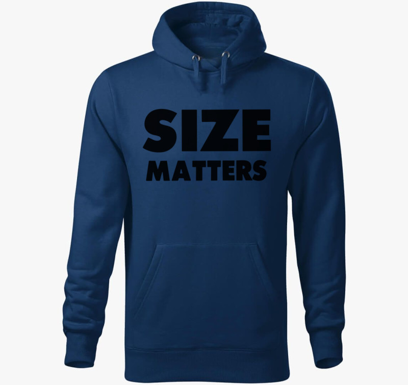 Size Matters kapucnis pulóver — Éjkék