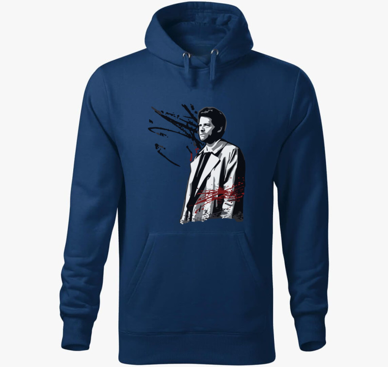 Supernatural Castiel kapucnis pulóver — Éjkék