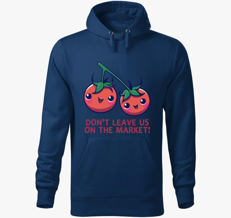 Market tomato kapucnis pulóver — Éjkék