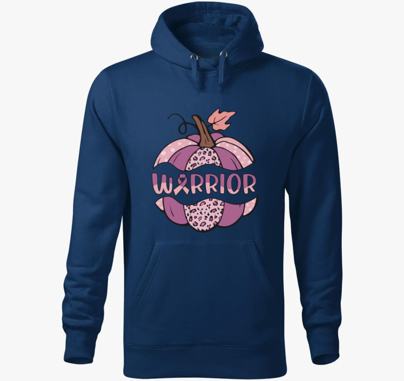 Cancer warrior kapucnis pulóver — Éjkék