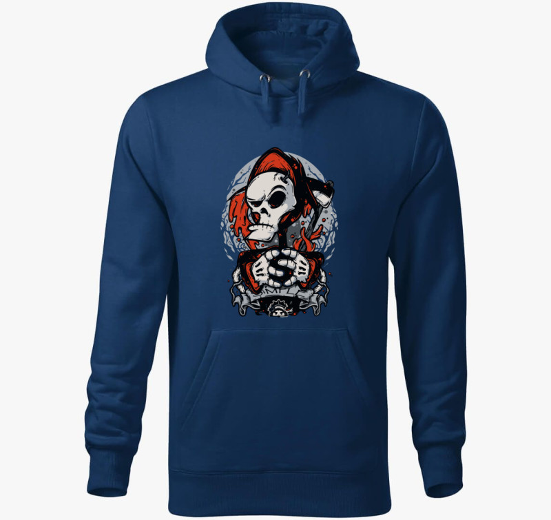 Billy és Mandy kalandjai a Kaszással kapucnis pulóver — Éjkék