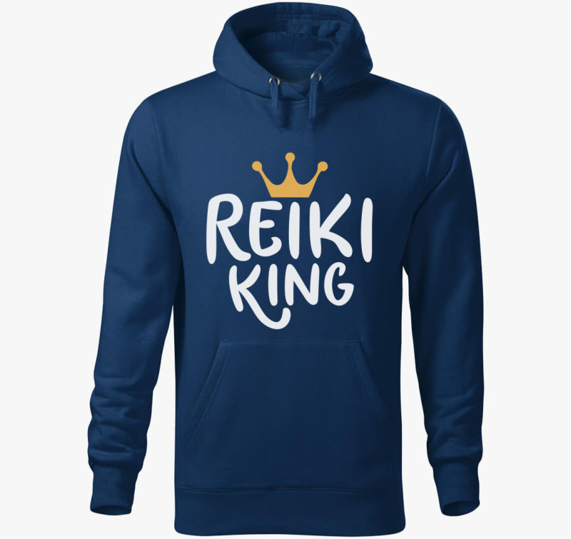 Reiki king fehér kapucnis pulóver — Éjkék