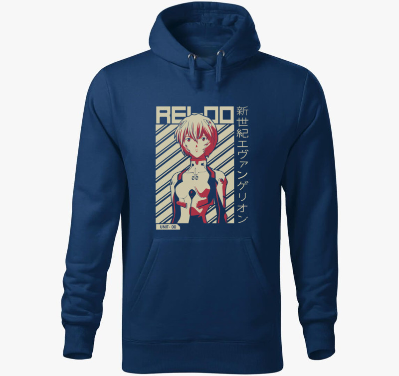 Neon Genesis Evangelion - Rei kapucnis pulóver — Éjkék
