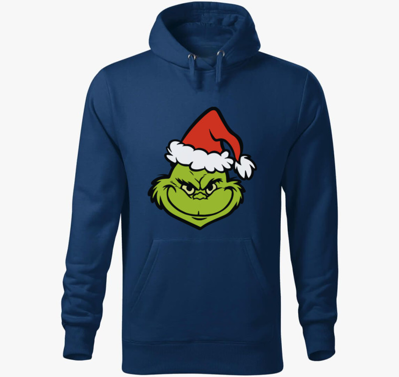 Grinchfej kapucnis pulóver — Éjkék