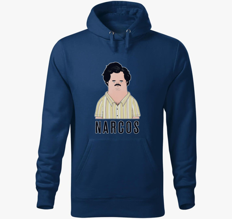 Escobar Cartoon - Narcos kapucnis pulóver — Éjkék