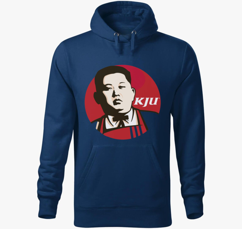 Kim Jong Un kapucnis pulóver — Éjkék