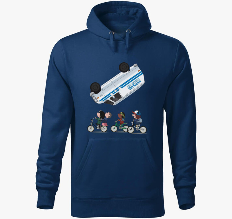 Stranger things egyedi kapucnis pulóver — Éjkék