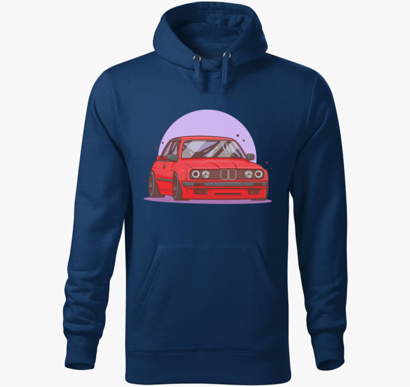 BMW E30 art kapucnis pulóver — Éjkék