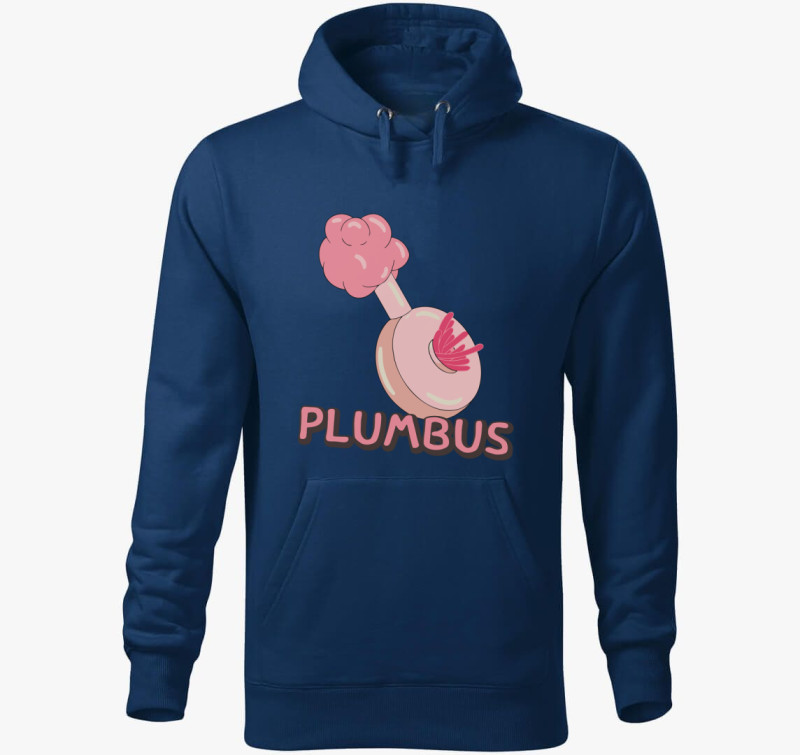 Plumbus kapucnis pulóver — Éjkék
