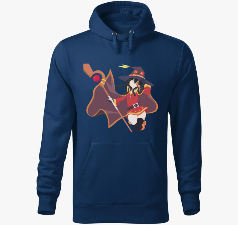 Konosuba Megumin anime kapucnis pulóver — Éjkék
