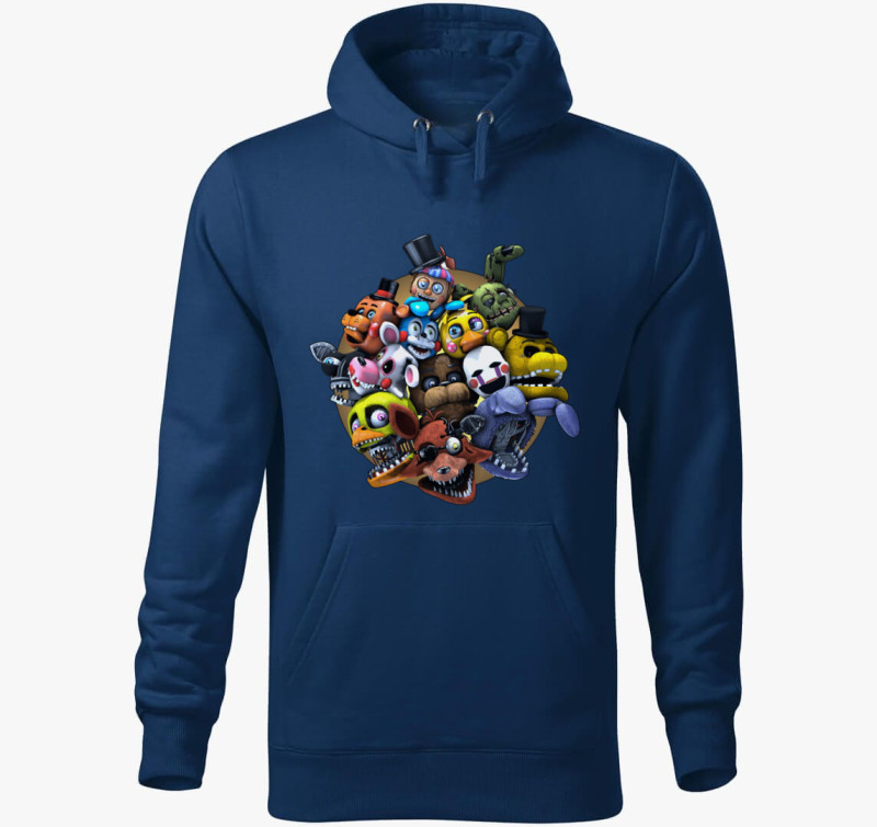 Five Nights at Freddy 3.0 kapucnis pulóver — Éjkék