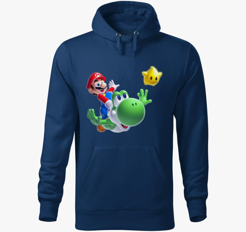 Super Mario World kapucnis pulóver — Éjkék