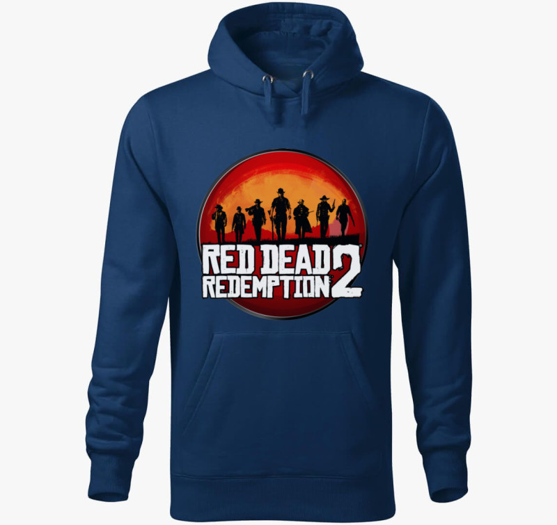 Red Dead Redemption 2 kapucnis pulóver — Éjkék