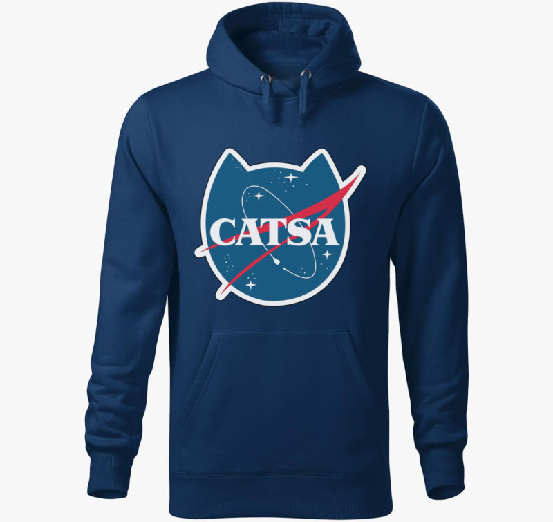 Cicás NASA kapucnis pulóver — Éjkék