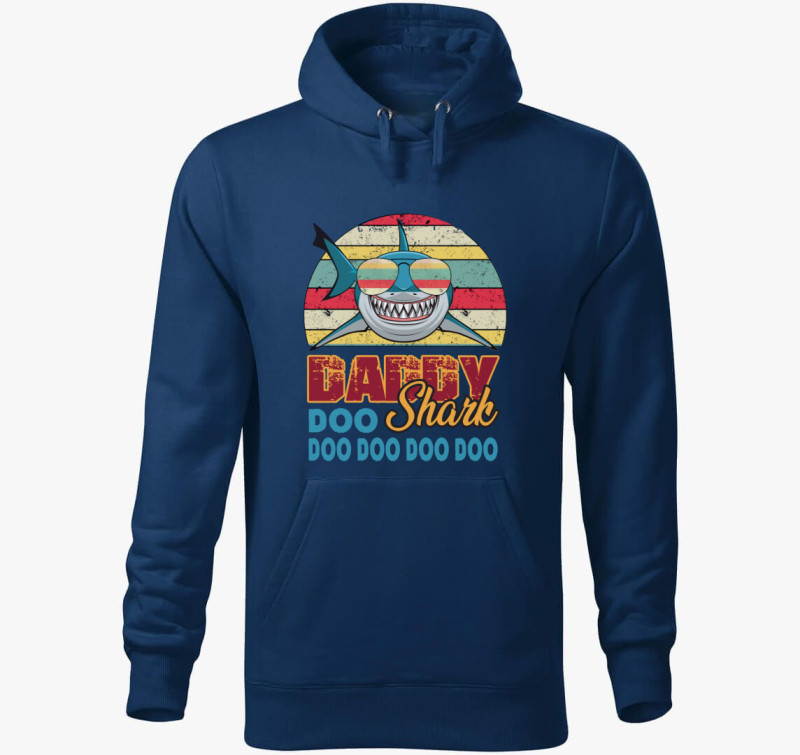 Daddy shark kapucnis pulóver — Éjkék