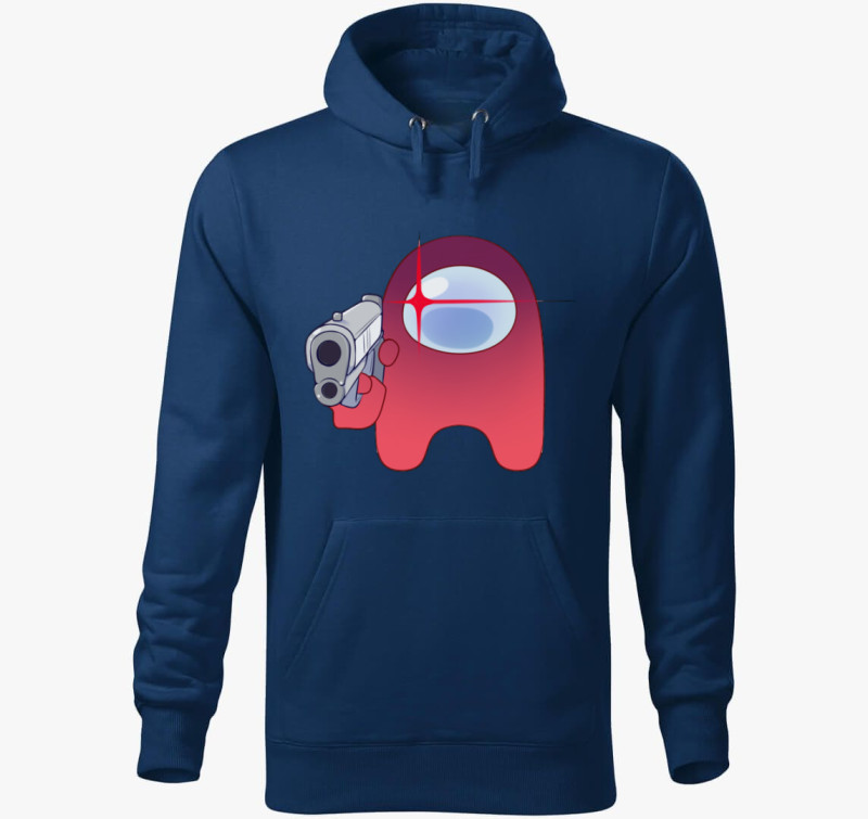 Among Us GUN kapucnis pulóver — Éjkék