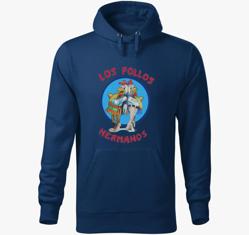 Los Pollos Hermanos kapucnis pulóver — Éjkék