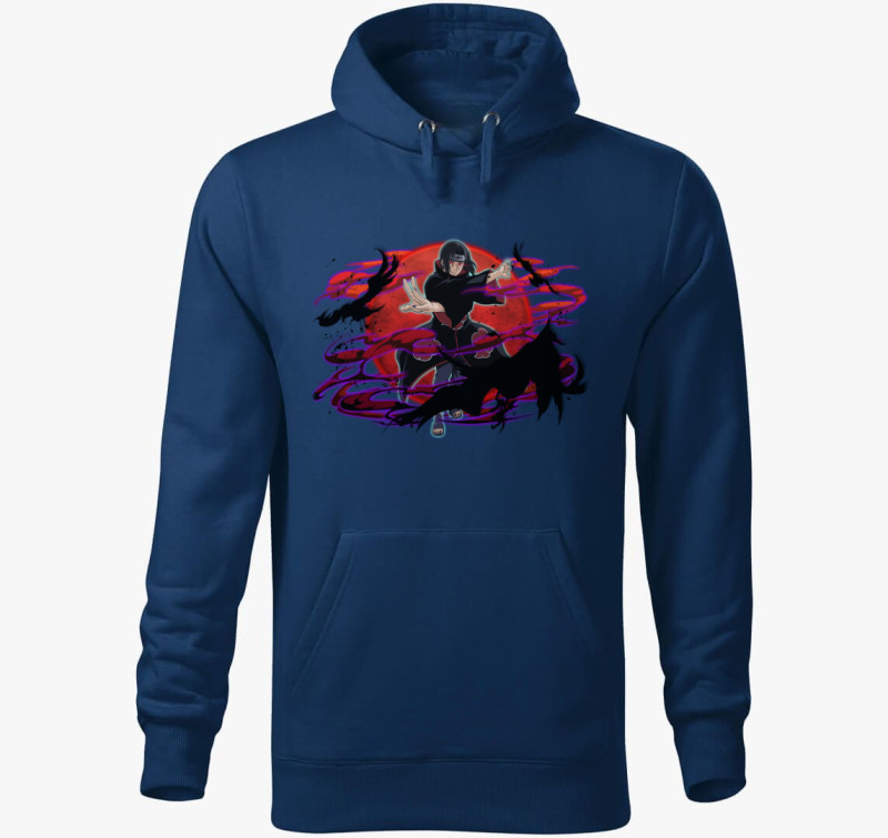 Itachi kapucnis pulóver — Éjkék